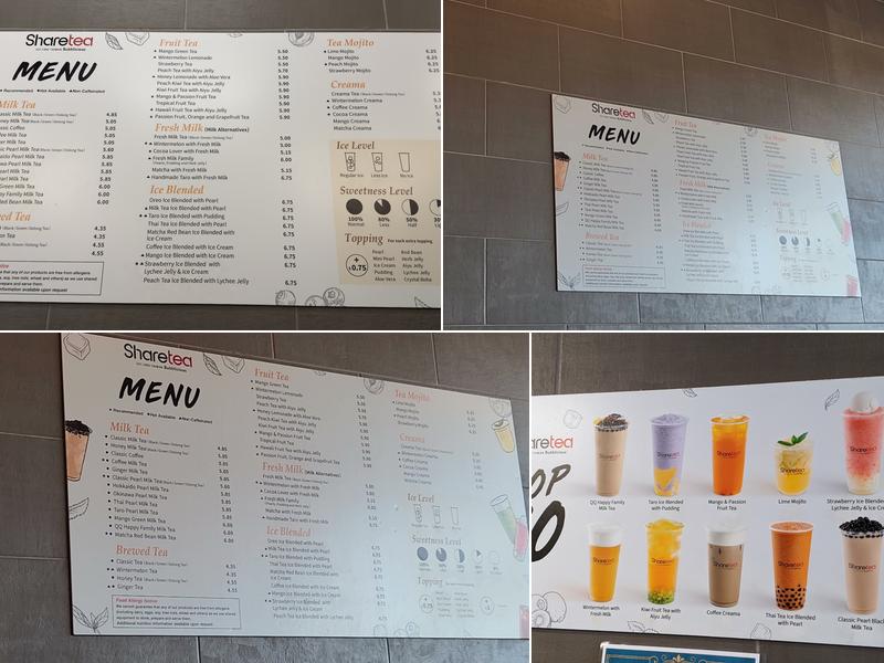 Sharetea Beaverton Menu
