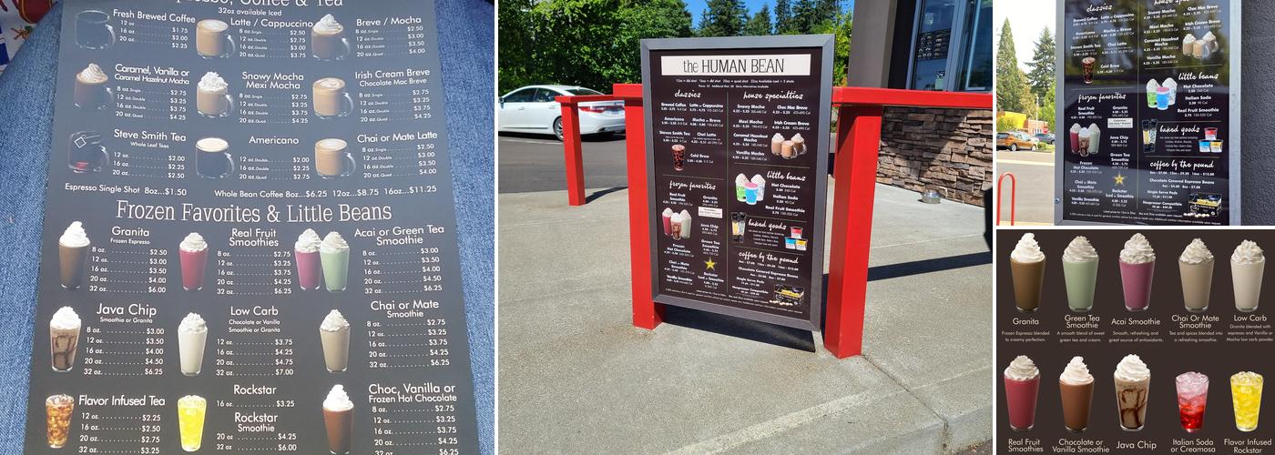 The Human Bean Menu
