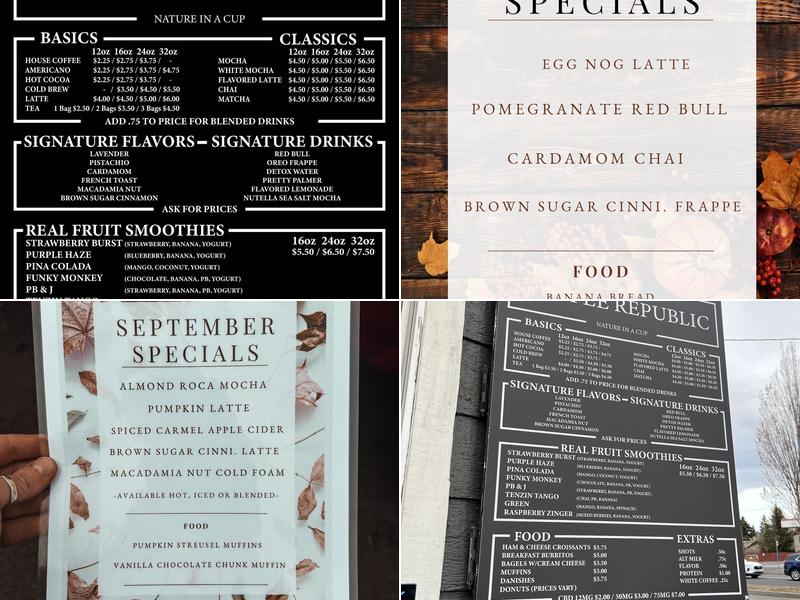 Coffee Republic—No Sleep Club Menu