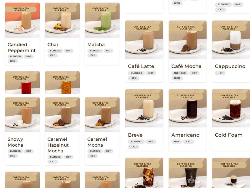 The Human Bean Menu