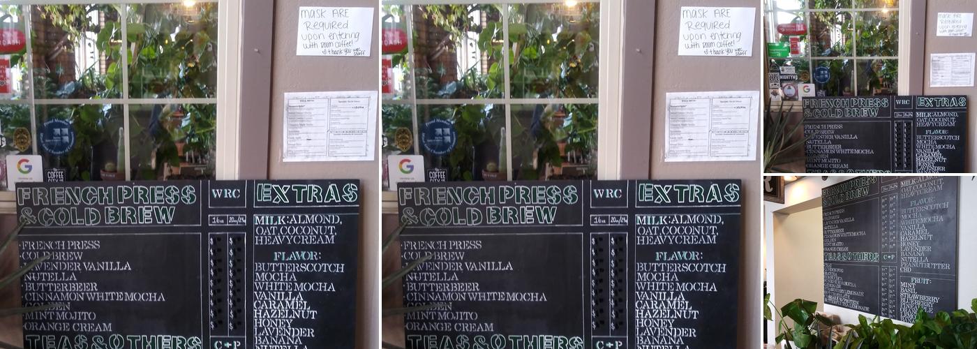 With Room Coffee Menu