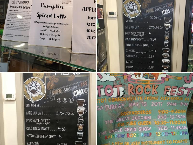 St. Elmo's Coffee Pub Menu