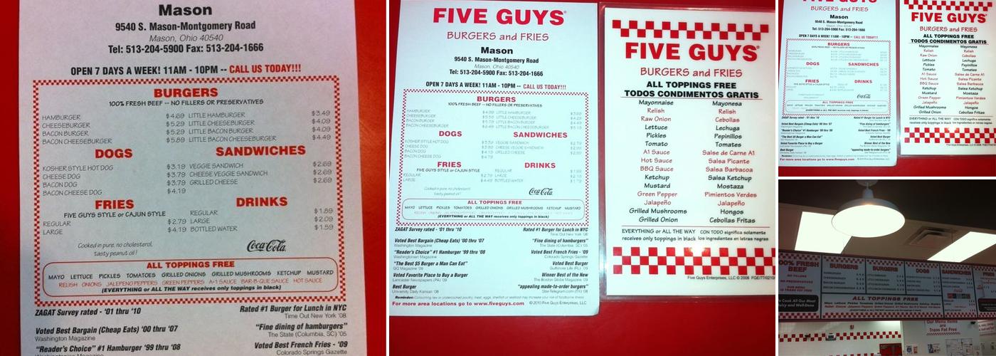 Five Guys Menu