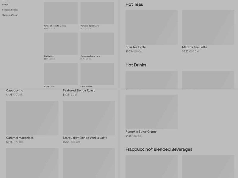 Starbucks Menu