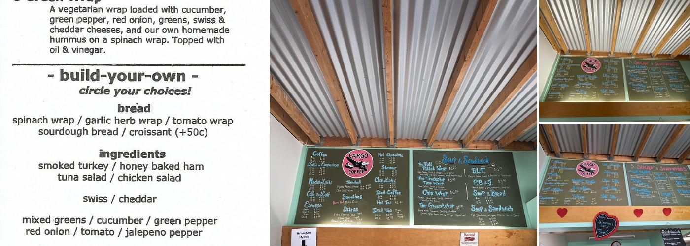 Cargo Coffee Menu