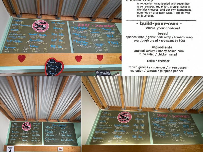 Cargo Coffee Menu