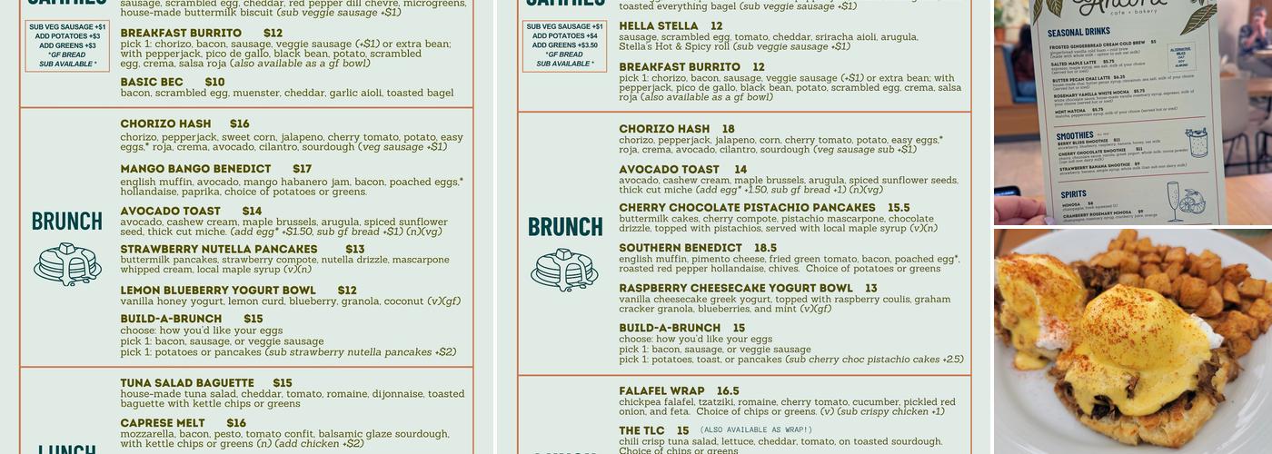 Ancora Cafe + Bakery Menu