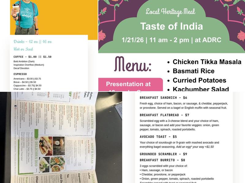 Grounded Cafe Menu