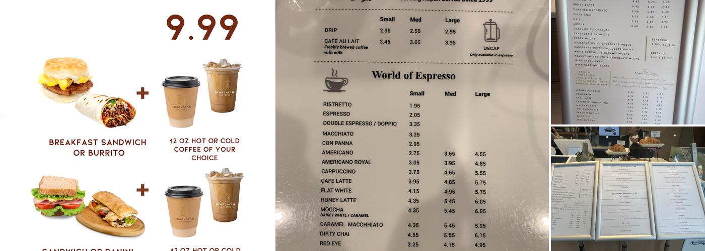 Himalayan Java Coffee Menu