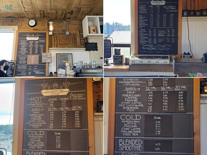 Aviator Coffees & Teas Menu
