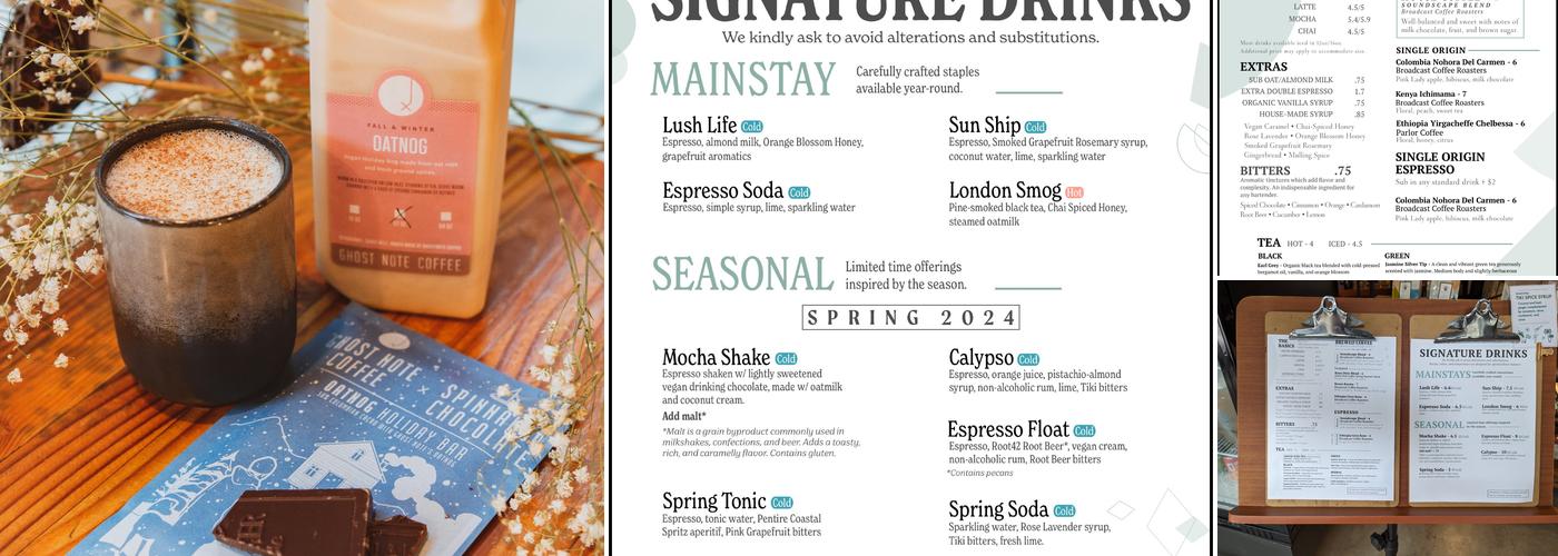 Ghost Note Coffee Menu