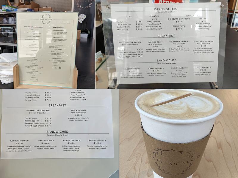 Cafe An'Clair - 9th & Thomas Menu