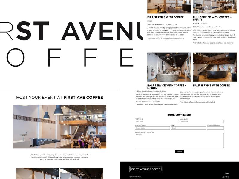 First Avenue Coffee Menu