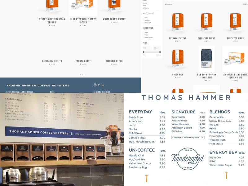 Thomas Hammer Coffee Roasters Menu