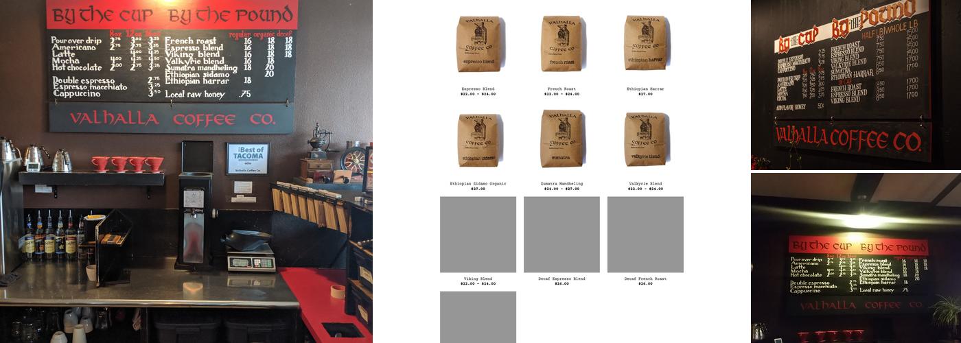Valhalla Coffee Co. Menu