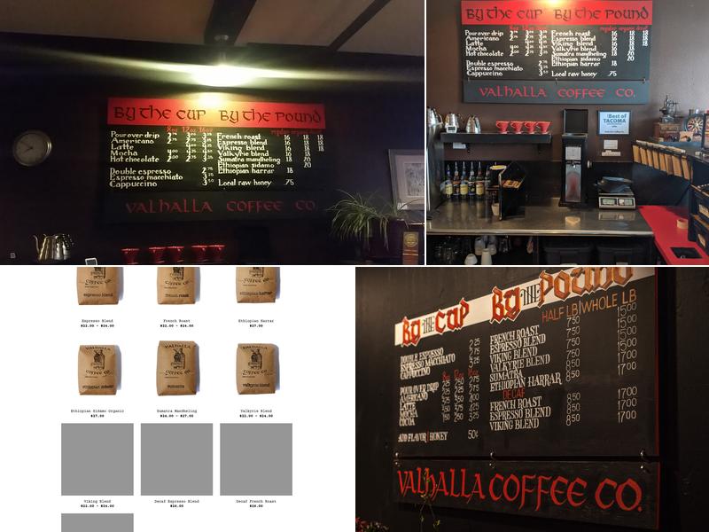 Valhalla Coffee Co. Menu