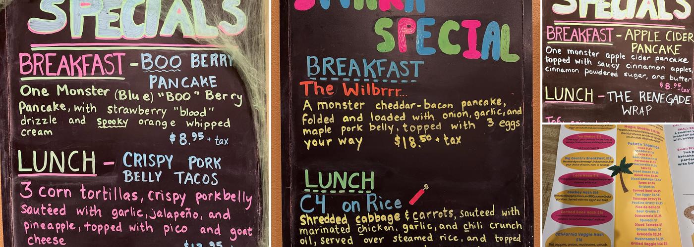 Shakabrah Menu
