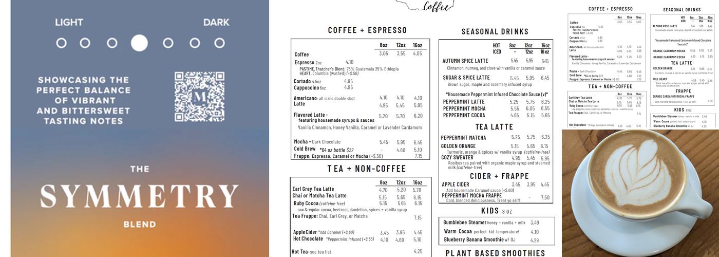 Thatcher's Coffee Menu