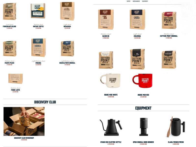 Cutters Point Coffee Menu