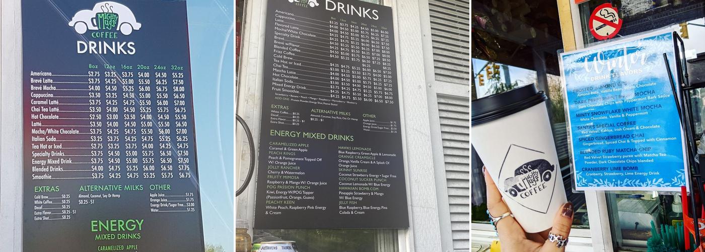 Mighty Mugs Coffee Menu