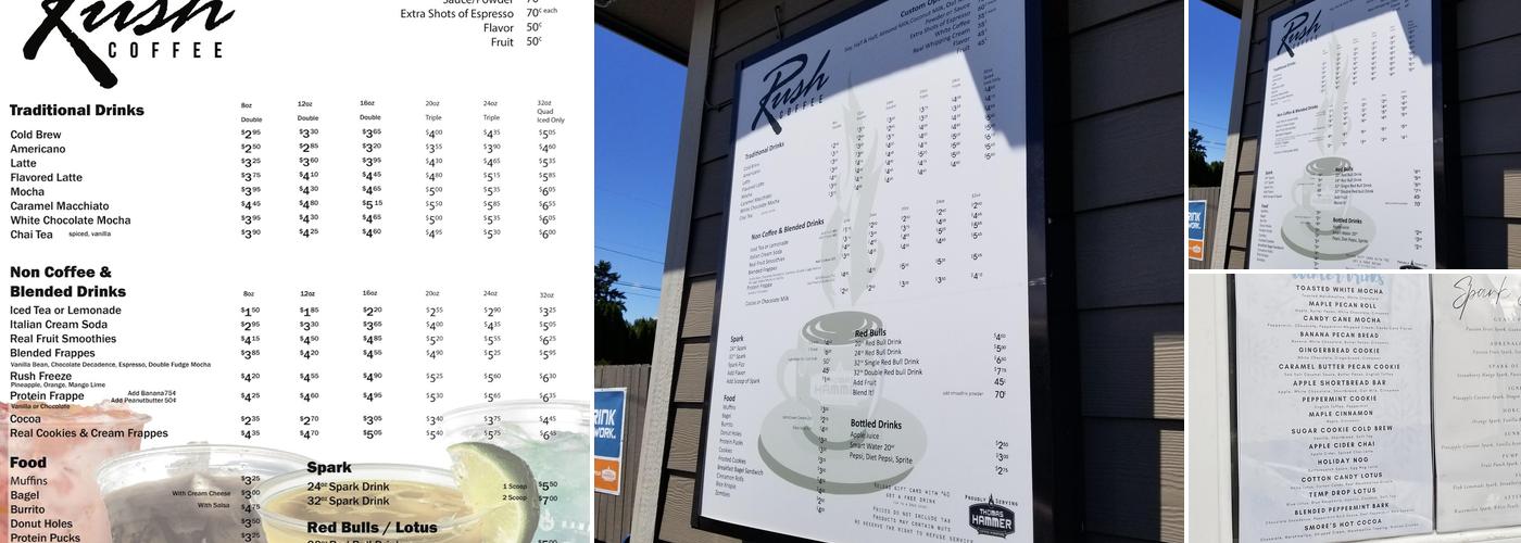 Rush Coffee Menu