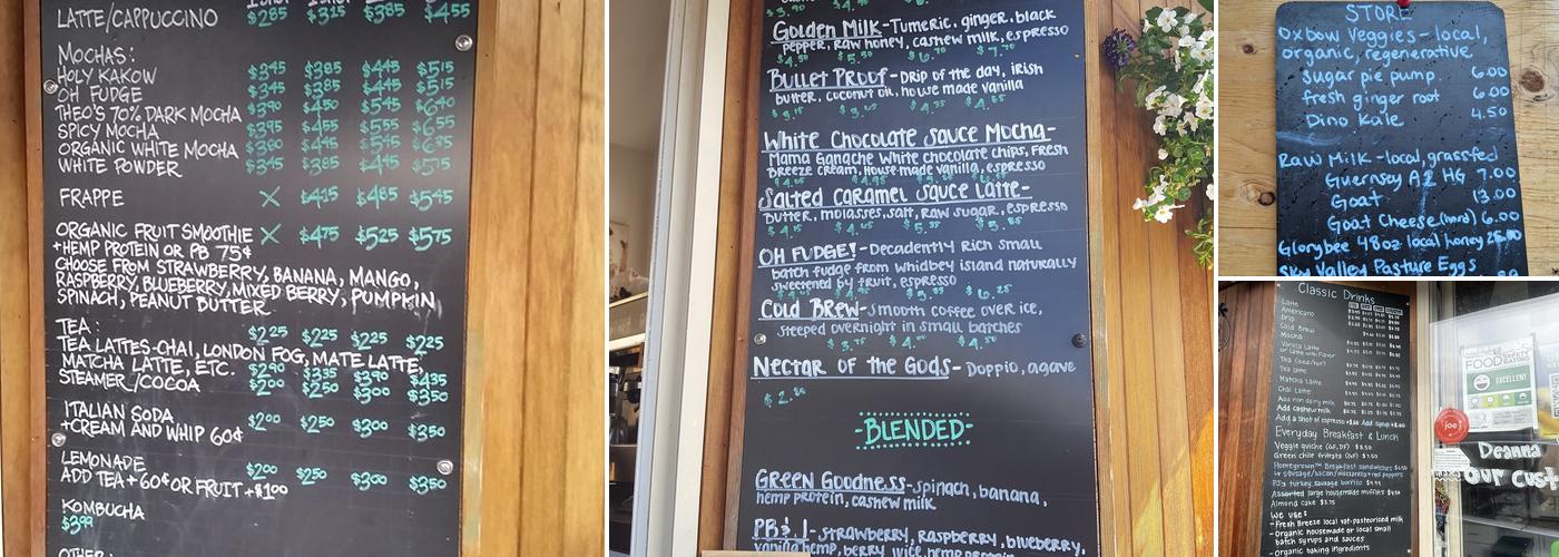 The Green Beanery. Menu