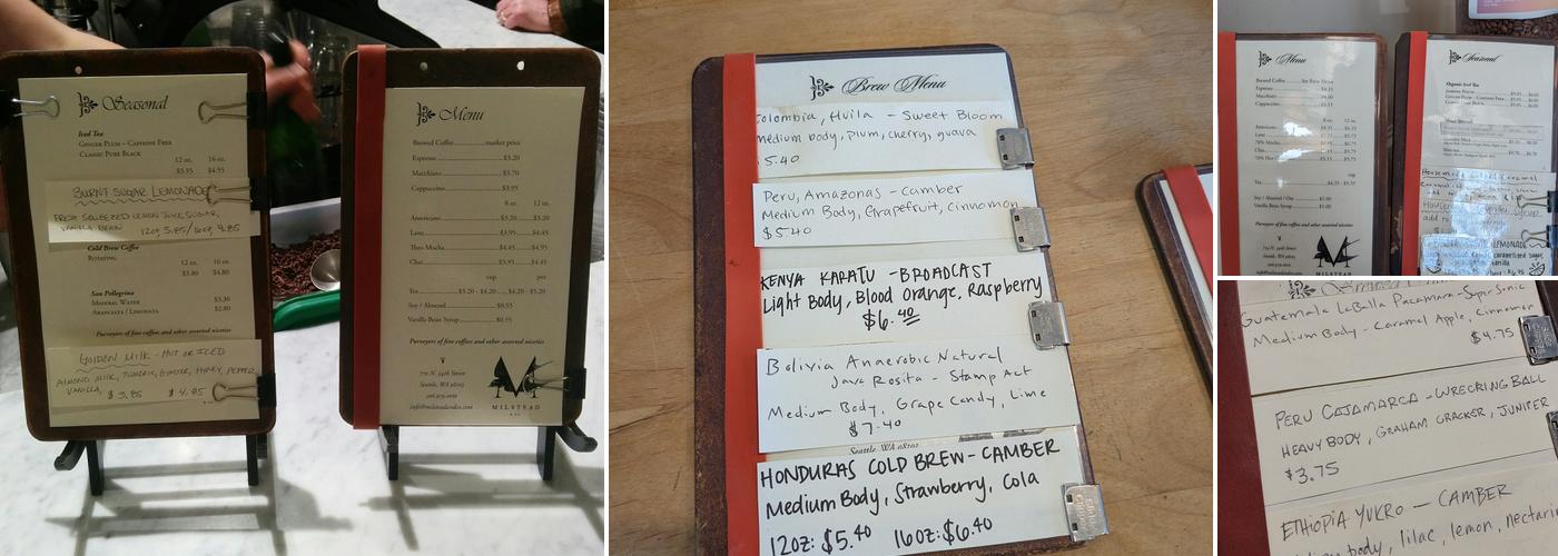 Milstead & Co. Menu