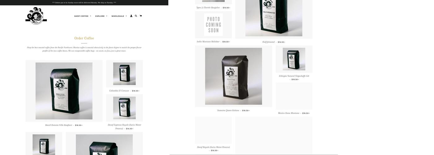 Maniac Roasting Menu