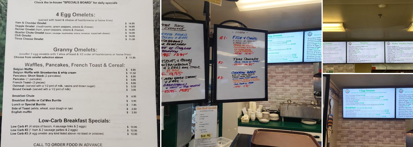 Quarter Chute Cafe Menu