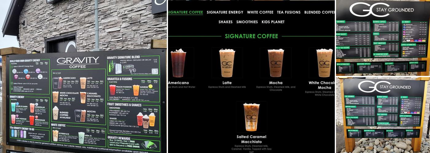 Gravity Coffee Menu
