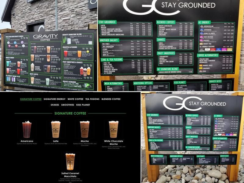 Gravity Coffee Menu