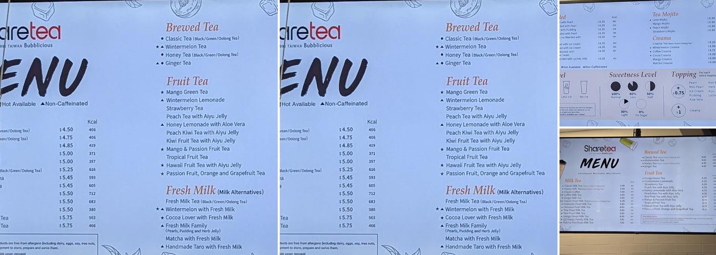 Sharetea Menu