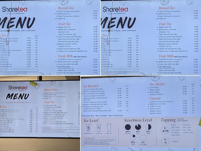 Sharetea Menu