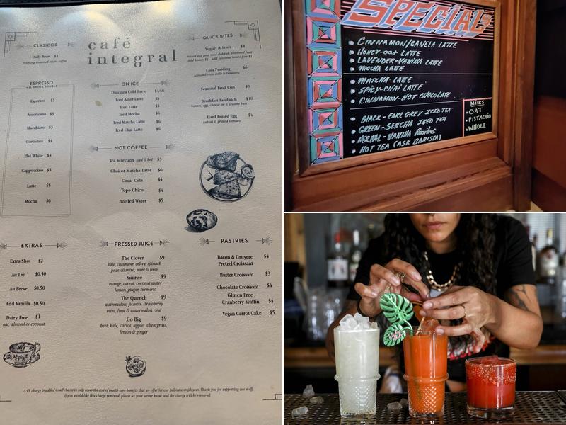 Cafe Integral at Freehand Los Angeles Menu