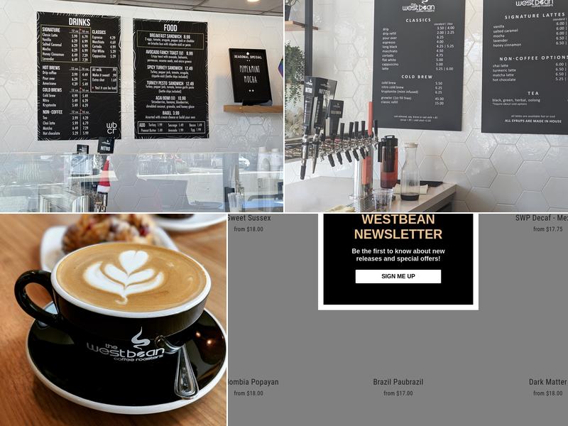 The WestBean Coffee Roasters Menu