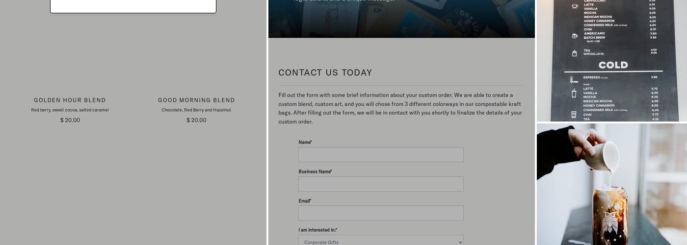 James Coffee Co. Menu