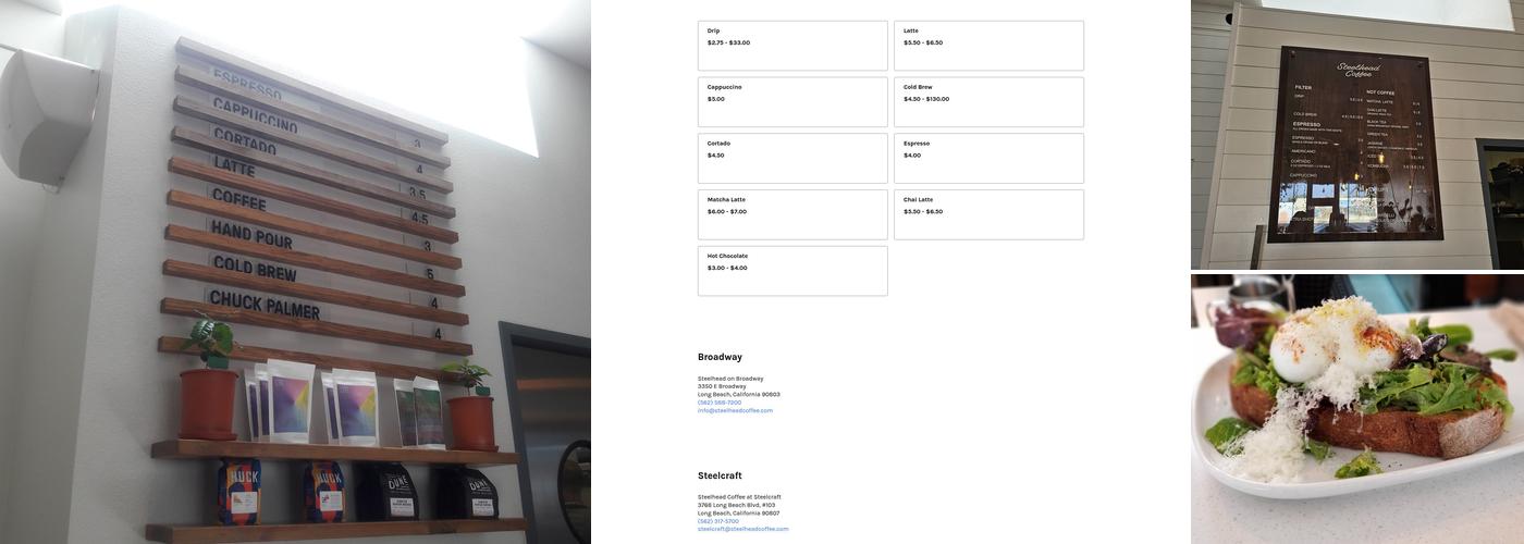 Steelhead Coffee Menu