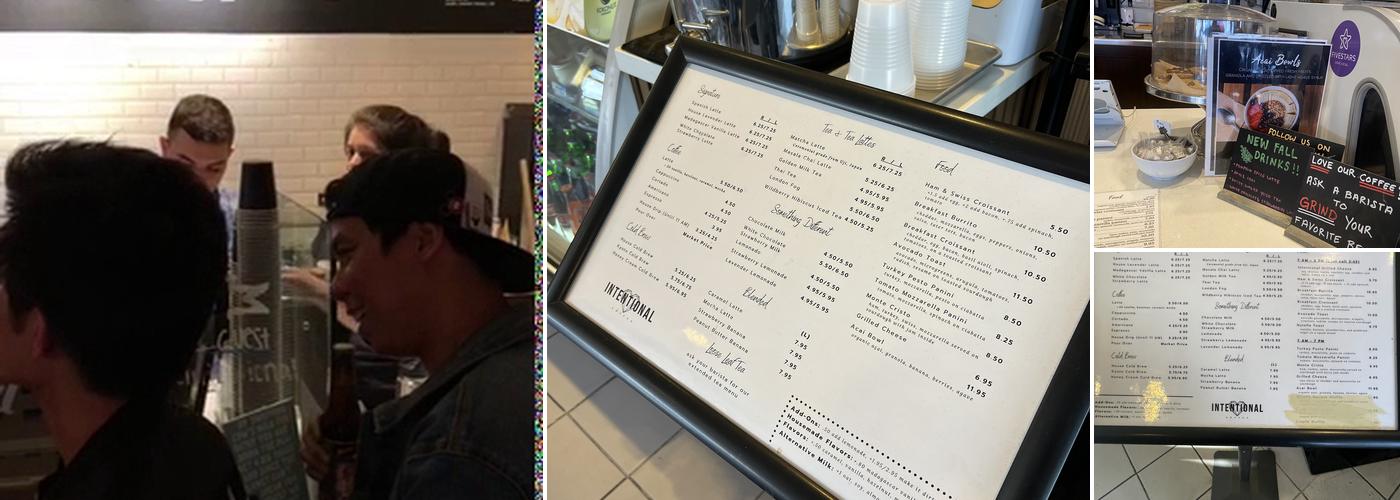 Intentional Coffee Menu