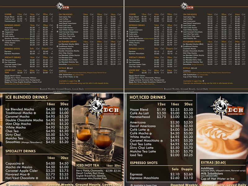 DCH Roasters - Park Sierra Menu