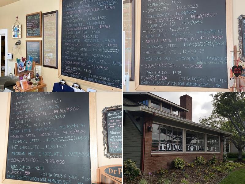 Heritage Coffee & Gifts Menu