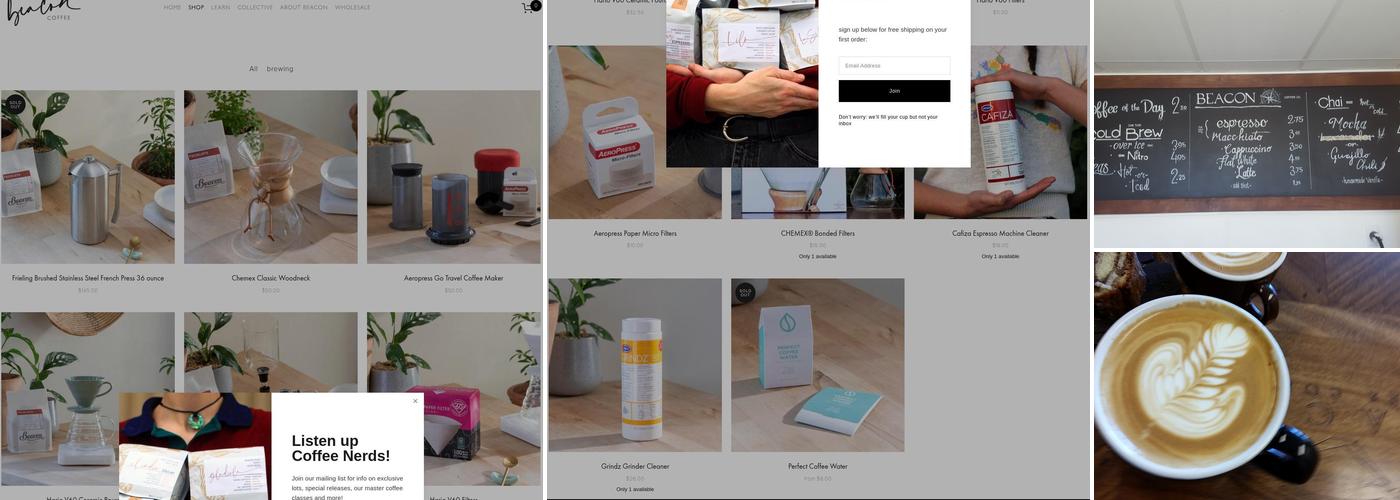 Beacon Coffee Company, Inc. Menu