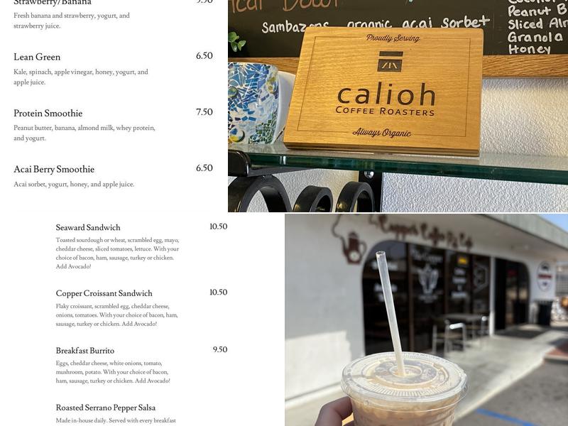 The Copper Coffee Pot Cafe Menu