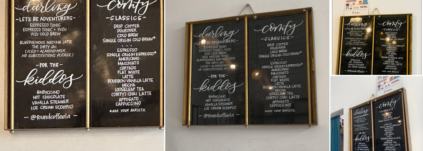 Found Coffee Menu