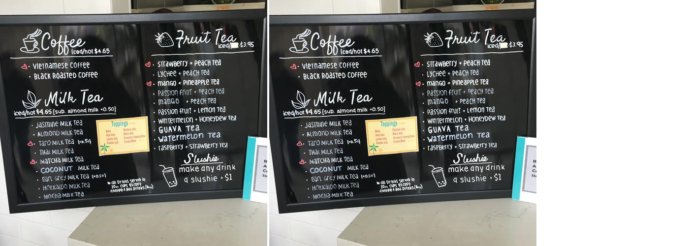 Bobasaur Menu