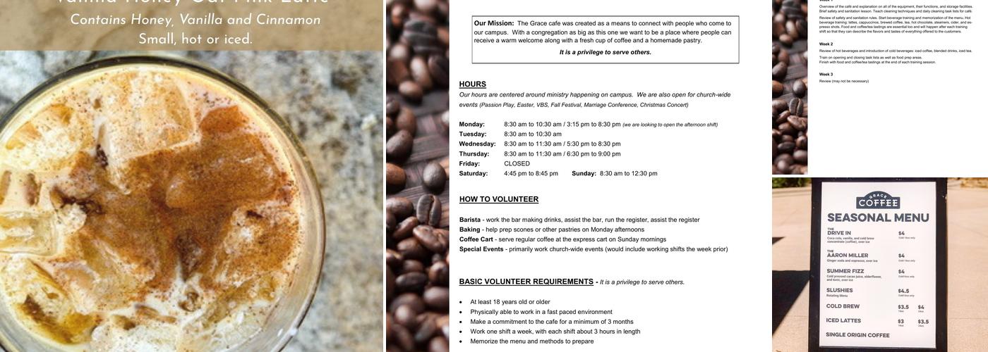 Grace Coffee Menu