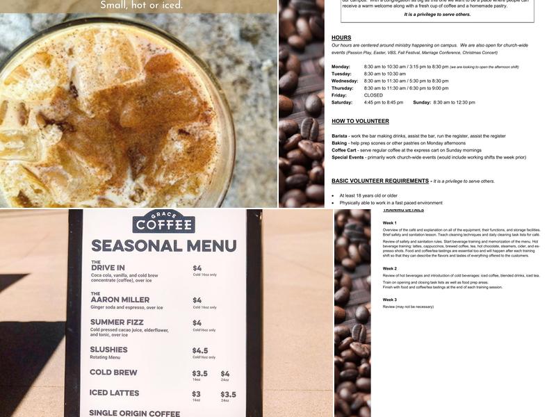 Grace Coffee Menu