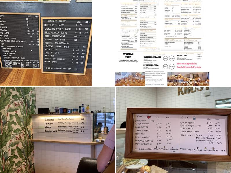 Krust Bakery &Cafe Menu