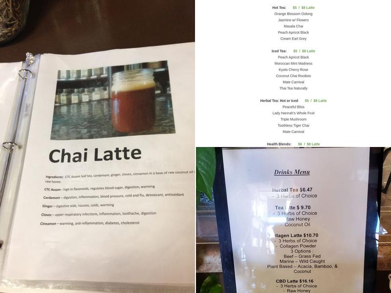 The Healing Tree Menu