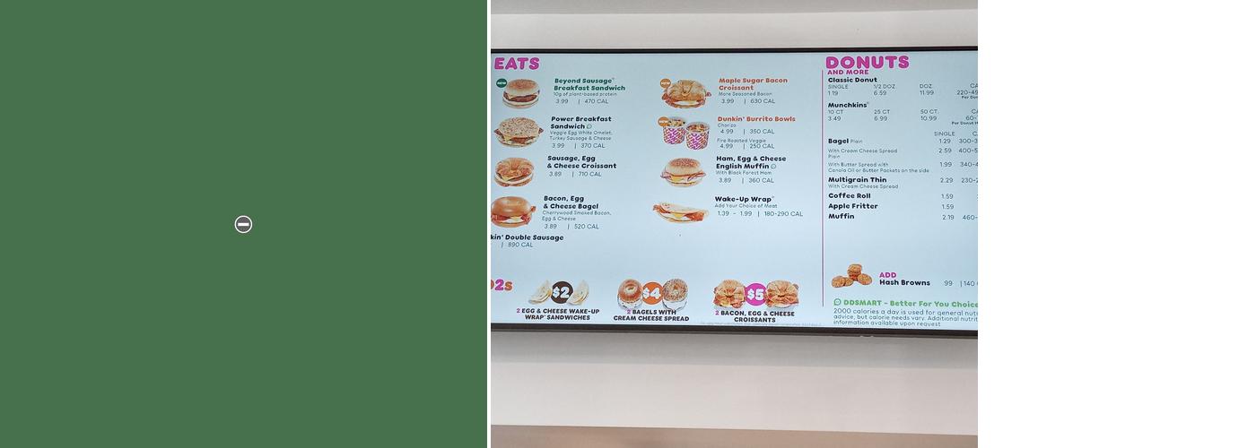 Dunkin' Menu