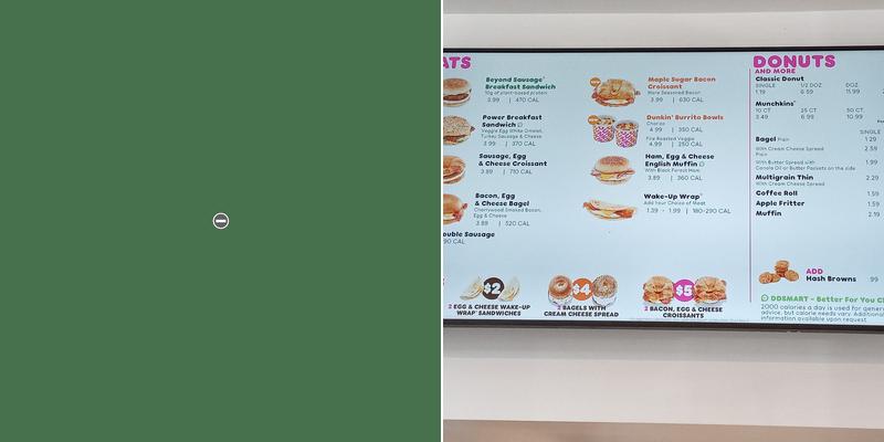 Dunkin' Menu